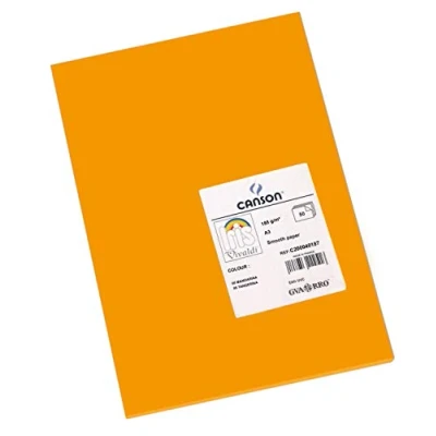 Abbildung von Canson 200040187 Iris Vivaldi glattes, farbiges Papier, A3, clementine 08, A3 29.7 x 42 cm