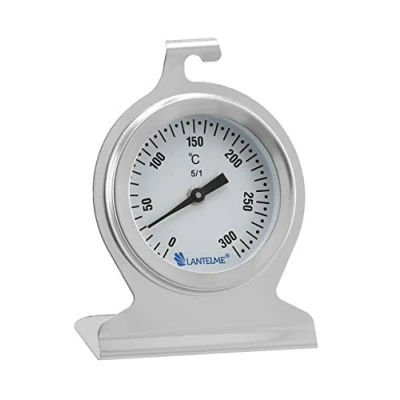 Abbildung von Lantelme Backofenthermometer bis 300C Grad Edelstahl Rostfrei zum Aufhängen und hinstellen für Ofen Backofen Thermometer Analog 5843