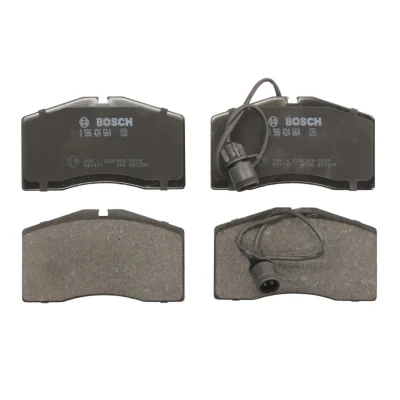 Abbildung von BOSCH 0 986 424 664 Bremsbelagsatz Low Metallic mit integriertem Verschleißsensor Anti Quietsch Blech AUDI: A8 D2