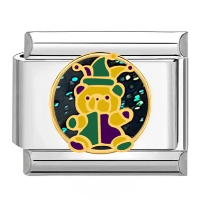 Abbildung von Quiges 9mm Italian Style Charm Modul Edelstahl Bär für Italienische Armbänder