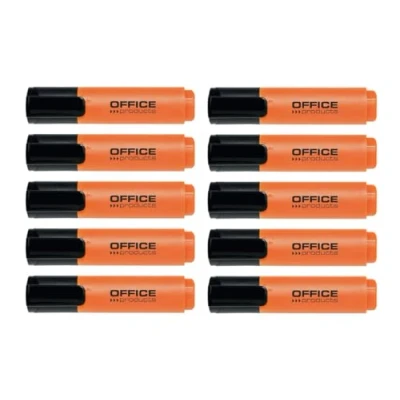 Abbildung von OFFICE PRODUCTS Textmarker 10er Pack Orange /Highlighter Textliner Die Ungiftige Tinte, Keilspitze Leuchtfarben Hohe Qualität/Strichstärke 2 5mm