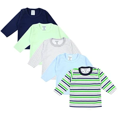 Abbildung von TupTam Baby Jungen Langarmshirt Gestreift 5er Set, Farbe: Mehrfarbig 7, Größe: 68