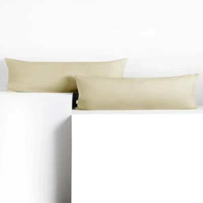 Abbildung von DecoKing 2 Kissenbezüge 40x145 cm Jersey Baumwolle Reißverschluss beige Amber