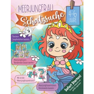 Abbildung von Meerjungfrauen Schatzsuche Kindergeburtstag 4 6 Jahre: Meerjungfrauenspiel Schnitzeljagd mit lustigen Rätseln und spannenden Spielen inkl. Bastelvorlagen. Sofort startklar! (Bravo Schatzsuche)