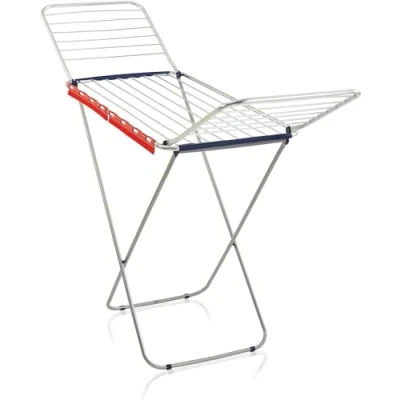 Abbildung von Leifheit Standtrockner Classic Siena 200 Easy Aluminium, robuster Wäscheständer für drinnen und draußen, Flügelwäschetrockner mit 20m Trockenlänge 2 Waschmaschinenladungen, Trockner Zubehör