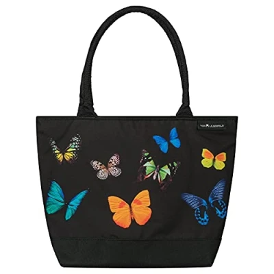 Abbildung von VON LILIENFELD Handtasche Damen Motiv Schmetterlinge Shopper Maße L42 x H30 T15 cm Strandtasche Henkeltasche Büro Butterfly