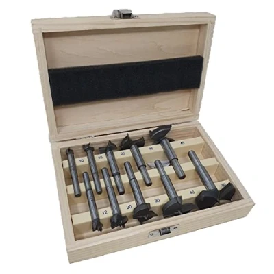 Abbildung von jjw germany 10tlg. Hartmetall Kunstbohrer Forstnerbohrer Set 10 12 15 20 25 30 35 40 45 50mm für Hartholz und Akku Schrauber