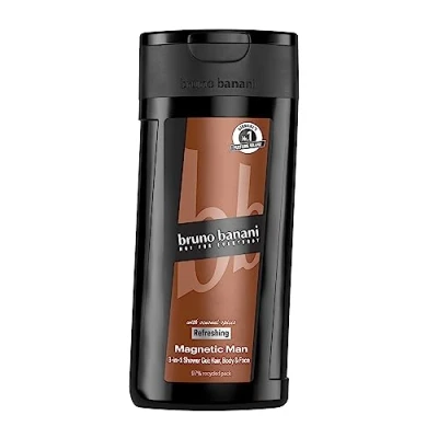 Abbildung von bruno banani Magnetic Man Shower Gel, 3 in 1 Duschgel mit fesselnd holziger Ambernote, 250ml