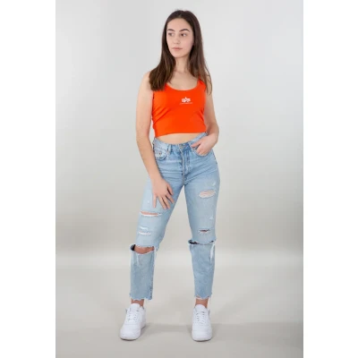 Abbildung von Alpha Industries Basic CROP Top, Damen, Größe: XL, Atomic red