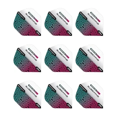 Abbildung von RED DRAGON Peter Wright Snakebite Hardcore Premium Weiß und Regenbogen Dartflug 3 Set pro Packung (insgesamt 9 Dart Flights)