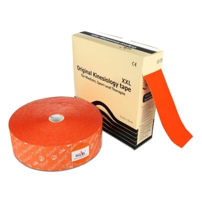 Abbildung von Nasara Original Kinesiologie Physio XXL Tape für Sport und Medizin, Rollengröße 5cm x 32m, Orange