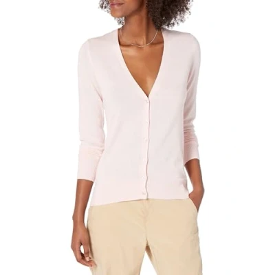 Abbildung von Amazon Essentials Damen Leichter Cardigan mit V Ausschnitt (in Übergröße erhältlich), Hellrosa, XXL