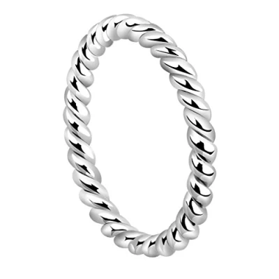 Abbildung von Nenalina Damen Ring Silberring Kordelring mit polierter Oberfläche, handgearbeitet aus 925 Sterling Silber, 313091 000 Gr.56