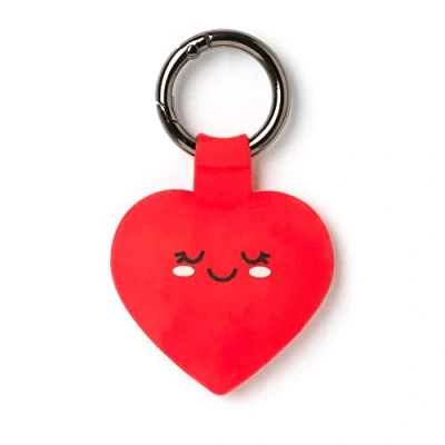 Abbildung von Legami Schlüsselanhänger für AirTag, 3,8 x 5 cm, aus Silikon und Metall, Herzmotiv, personalisieren Sie Ihr Gerät, schützt ohne das Signal zu beeinträchtigen, Unisex Erwachsene, Herz, Taglia unica,