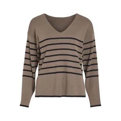 Abbildung von Vila V Ausschnitt Pullover »VIOSTRIA NECK L/S REV TOP NOOS«