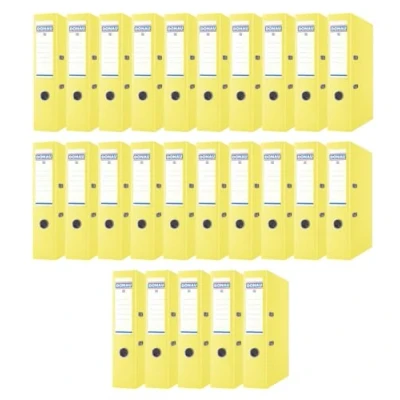 Abbildung von DONAU Master Ordner Breit 25er Pack/DIN A4 / 7,5 cm 25 Stück/Gelb/Kunststoffbezug PP/Carton Papier Schlitzordner Büroordner Aktenordner Ringordner/Grünen Punkt