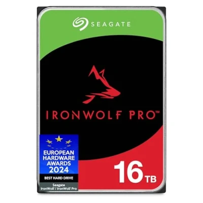 Abbildung von Seagate IronWolf Pro 16TB, NAS interne Festplatte, 3.5 Zoll, 7200 U/Min, CMR, 256 MB Cache, SATA 6 GB/S, inkl. 3 Jahre Rescue Service, Modellnr.: ST16000NTZ01