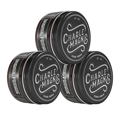 Abbildung von Charlemagne Original Pomade Wasserbasiert 3er Set Idealer Starker Halt Edler Duft Perfekter Glanz 100ML Barbershop Haarpomade Strong Hold Hart Bartpomade Haarspray Extra