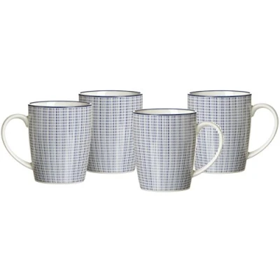Abbildung von Ritzenhoff &amp; Breker Kaffeebecher Set Royal Makoto, 4 teilig, 350 ml, Porzellangeschirr, Blau Weiß