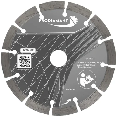 Abbildung von PRODIAMANT Diamant Trennscheibe 150mm x 22,2 mm 10mm Profi universal Segment Beton, Stein, Ziegel,