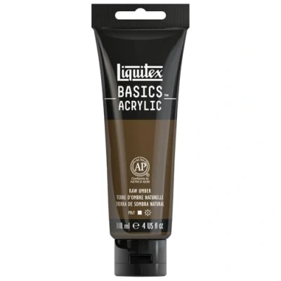 Abbildung von Liquitex 8870045 Basics Acrylfarbe Umbra Natur 118ml Tube, lichtecht, mittlere Viskosität, seidenglänzend, monopigmentiert, Archivqualität