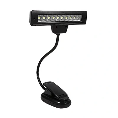 Abbildung von Haofy LED Book Light Notenständer Clamp Knopfzelle 10 Orchester Licht Einstellbare Schreibtisch Leselampe 110 V 220 für Buch, Notenständer, Flexibler Leuchtenhals (USB)