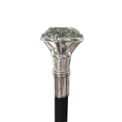 Abbildung von Wilbers &amp; Gehstock Spazierstock Metall mit Diamant Griff zerlegbar Edelmann Dandy Gentleman Zuhälter Pimp Stick