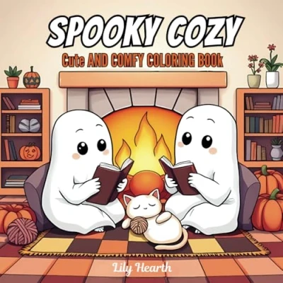 Abbildung von Spooky Cozy: Cute &amp; Comfy Coloring Book for Adults and Teens Adorable Creepy Creatures with Chill Vibes, Cozy Hygge Moments Relaxation: Bold Easy