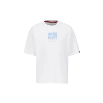 Abbildung von Alpha Industries LOGO Tshirt print, Herren, Größe: Large, White
