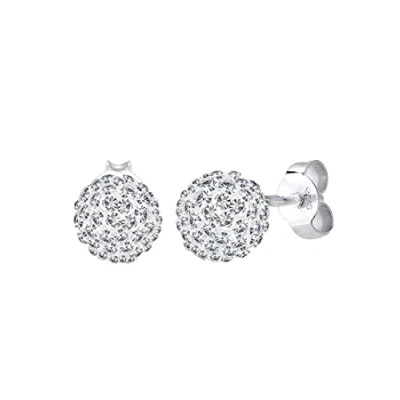 Abbildung von Elli Ohrringe Damen Ohrstecker Kugel Elegant mit Kristallen in 925 Sterling Silber