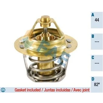 Abbildung von FAE 5204182 Kühlwasserthermostat 82 mit Dichtungen SUZUKI: SJ 413, DAEWOO: Matiz I Hatchback, INNOCENTI: Mini Hatchback