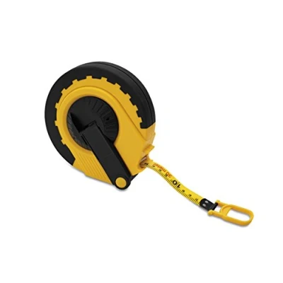 Abbildung von AUSONIA 47535 PROFI MASSBAND BANDMAß KAPSELMAßBAND KAPSELMASSBAND 50 M MIT TASCHE, RUTSCHSICHERE SCHUTZHÜLLE, BAND AUS WIDERSTANDSFÄHIGEM FIBERGLAS UND AUFROLLSYSTEM VERSENKBARER KURBEL