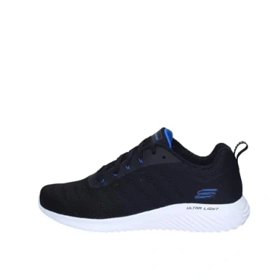 Abbildung von Skechers Herren Bounder FRAZIN Sneaker, Black Knit/Blue Trim, 40 EU