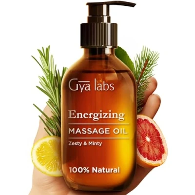 Abbildung von Gya Labs Energetisierendes Massageöl für Muskelkater 100% Reines Natürliches Wärmendes in Spa Qualität die Haut, Männer und Damen (200 ml)