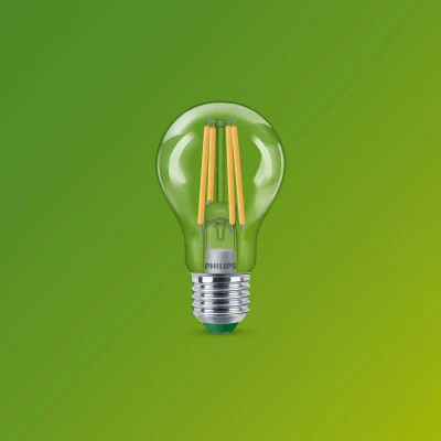 Abbildung von Philips Ultra Efficient LED Bulb, Energieeffizienzklasse A, mit E27 Sockel, 60 W, klar, warmweiß 2700 K, 6er Pack