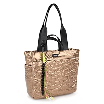 Abbildung von SKPAT Handtasche Damen Groß Elegante Shopper für jeden Anlass, Tasche mit Stil, Bronze