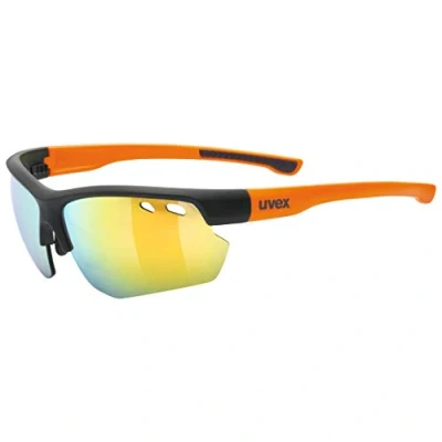 Abbildung von uvex Unisex Erwachsene, sportstyle 115 Sportbrille, inkl. Wechselscheiben, black matt/orange, one size