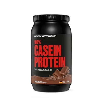 Abbildung von Body Attack 100% Casein Protein Chocolate Cream, 900g Eiweißpulver reich an essentiellen Aminosäuren Muskelaufbau und Erhalt, Low Sugar für Sportler, Athleten &amp; Figurbewusste