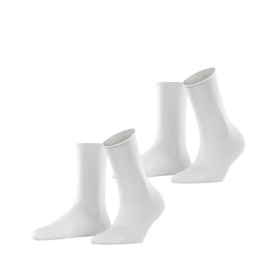 Abbildung von ESPRIT Damen Basic Pure 2 Pack W SO Baumwolle einfarbig Paar Socken, Blickdicht, Weiß (White 2000), 35 38