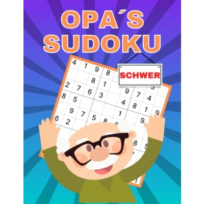 Abbildung von Opa&#039;s Sudoku schwer: 200 Rätsel schwer bis extrem, Druck in großer Schrift für Senioren