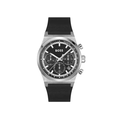 Abbildung von BOSS Candor Chronograph black/silvercoloured, Herren, Größe: One Size, Black/silver coloured