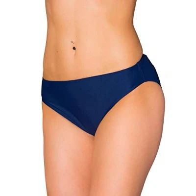 Abbildung von Aquarti Damen Bikini Hose mit mittelhohem Bund, Farbe: Dunkelblau, Größe: 44