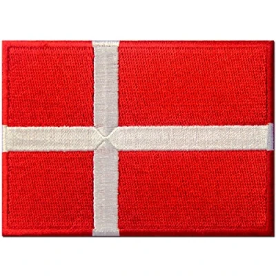 Abbildung von Dänemark Flagge Dänisches Nationales Emblem Bestickter Aufnäher zum Aufbügeln/Annähen
