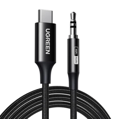 Abbildung von UGREEN usb c auf klinke aux Kabel, Kabel mit DAC Chip 384khz/32bit für iPhone 16/16pro/16plus/16pro max, S25/S25 Plus/S25 Ultra usw. (1M)