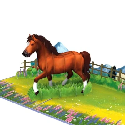 Abbildung von papercrush® Pop Up Karte Pferd 3D Geburtstagskarte für Pferde Mädchen &amp; Reiter, Lustige Glückwunschkarte zum Geburtstag Pferdeliebhaber Geldgeschenk oder Gutschein Reiten Reitstunden