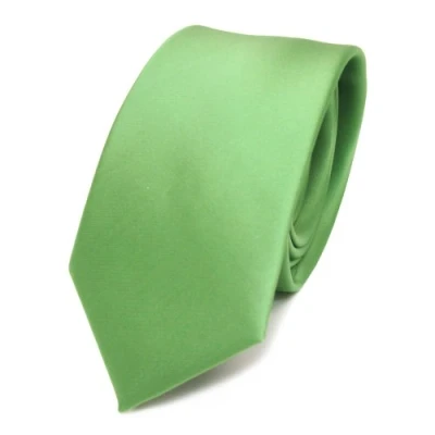 Abbildung von TigerTie Herren Krawatte 6 cm schmale Satin Tie in grün hellgrün gelbgrün einfarbig uni Business, festliche Veranstaltungen und Freizeit