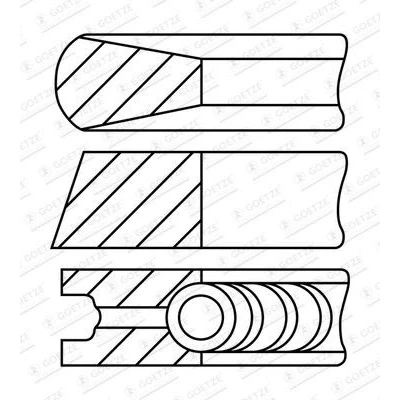Abbildung von GOETZE ENGINE 08 431900 10 Kolbenringsatz 83 HYUNDAI: SANTA FE 2, i30 I Hatchback kfzteile, mister auto, atp autoteile, kfzteile24