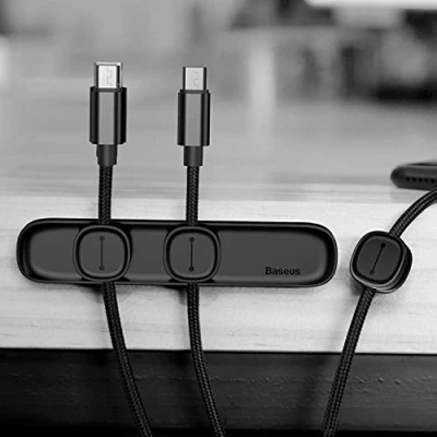 Abbildung von Baseus Peas Magnetischer Kabel Organizer Cable Clip Schwarz