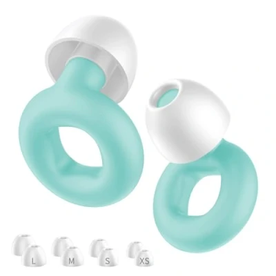 Abbildung von NEUTYPECHIC Ohrstöpsel zum Schlafen Silikon, Wiederverwendbare Gehörschutz, Ear Plugs for Sleep für Reisen, Arbeit, und Konzert, mit 8 Ohrspitzen in XS/S/M/L (Grün, Einheitsgröße)