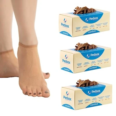 Abbildung von Pedsox, 3x100 Stück Einweg Hygienesocken zum Testen von Schuhen, Comfort Line, Unisex, Einheitsgröße, Nude